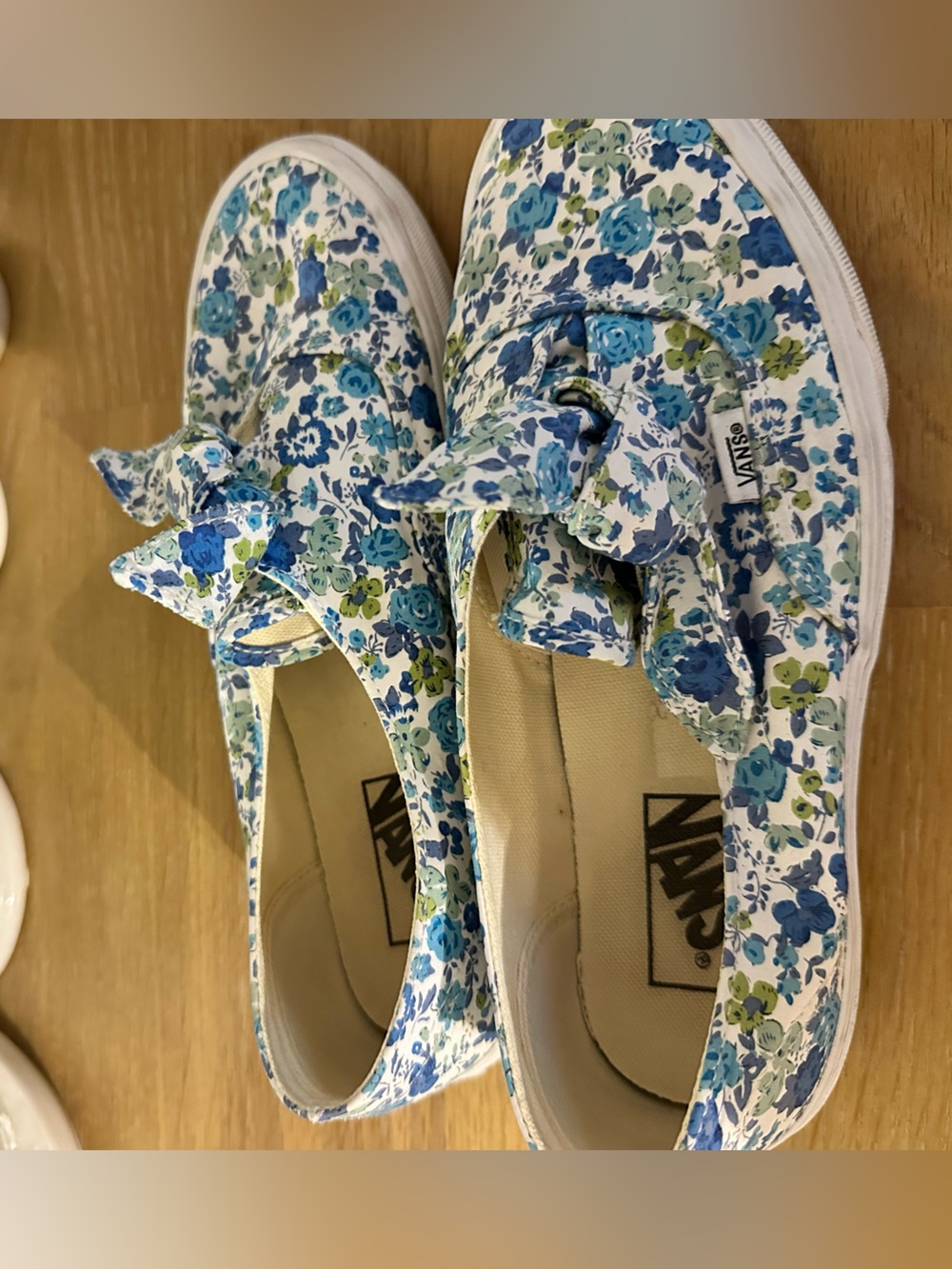 Vans Womens Blue Floral Slip-On Sneakers - Picture 2 of 2